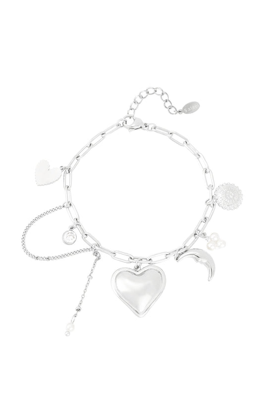 Bedelarmband moonlight lover - Zilver kleur