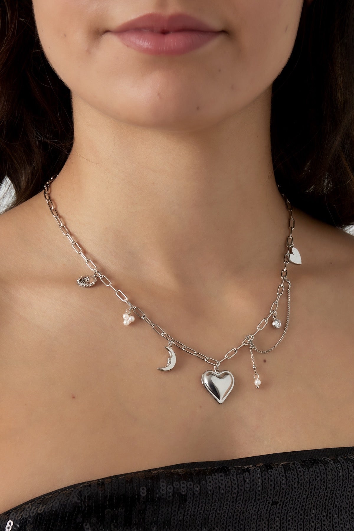 Bedelketting amore more - zilver