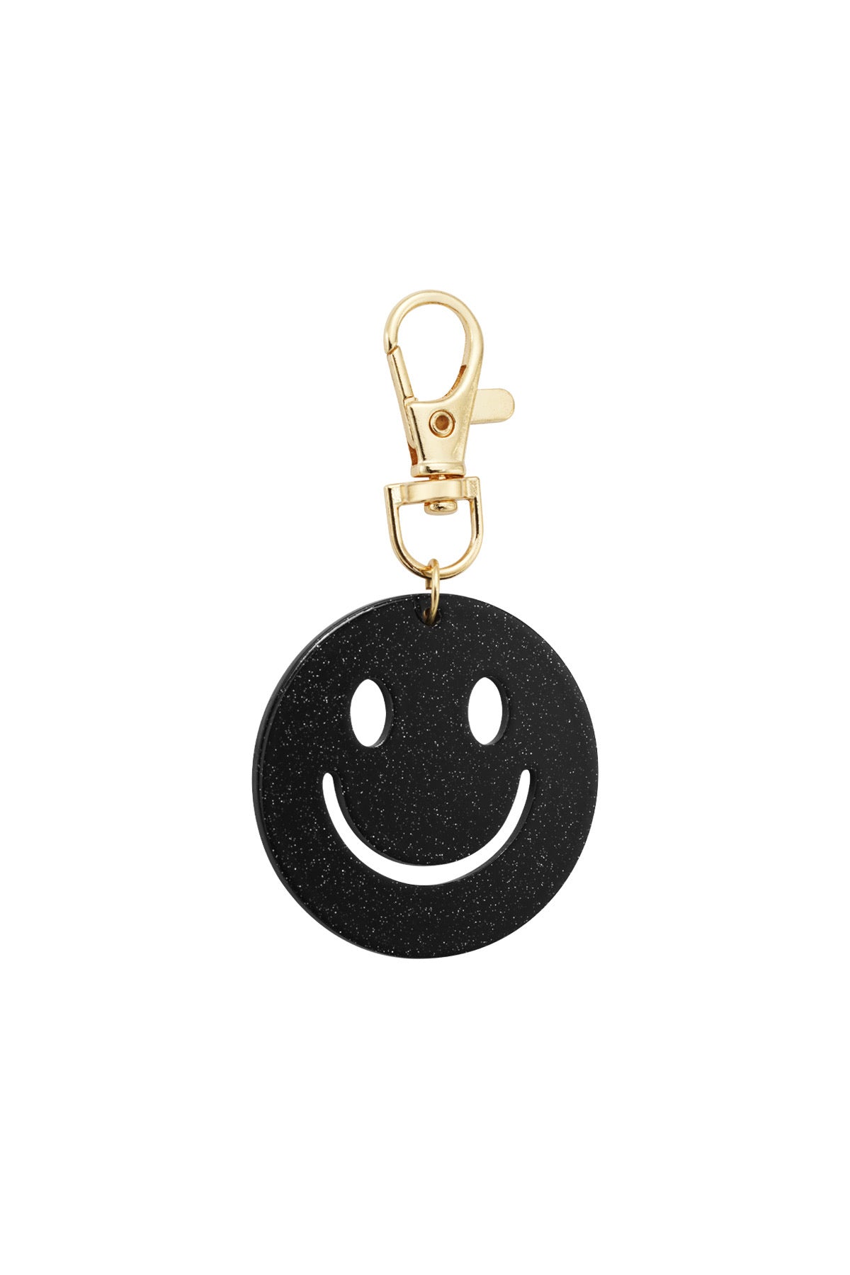 Keep smiling sleutelhanger -zwart