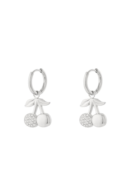 Cherry oorbellen -zilver