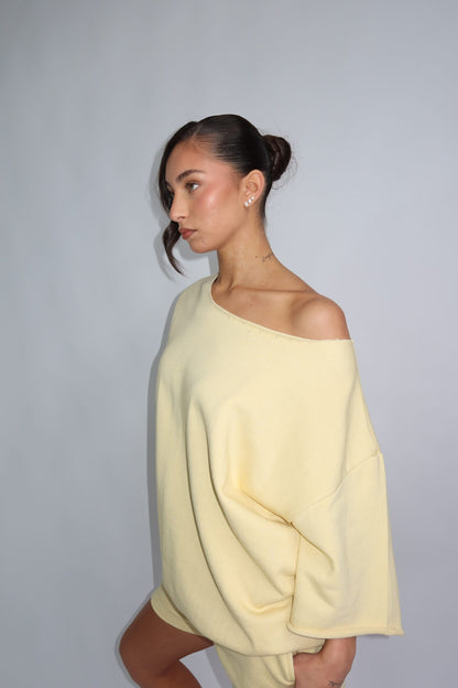 Pastell off shoulder -yellow