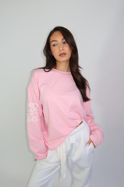 Priority monogram longsleeve -roze