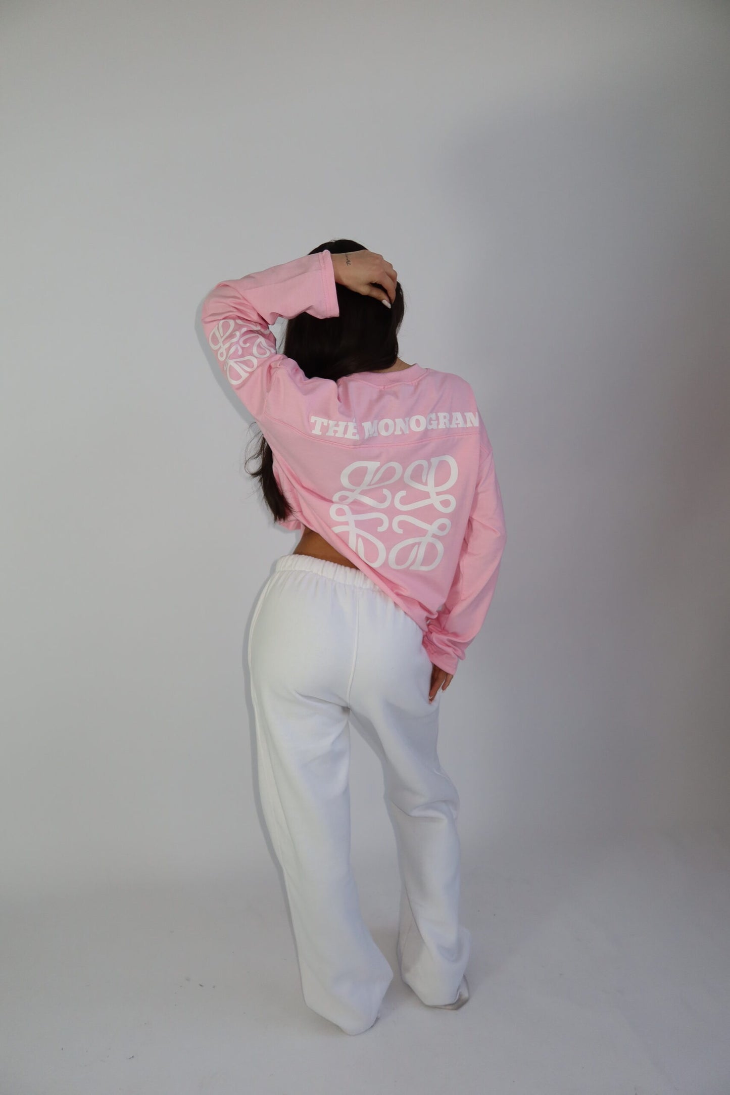 Priority monogram longsleeve -roze