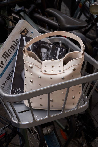 Geometrisch punk pu tas -wit