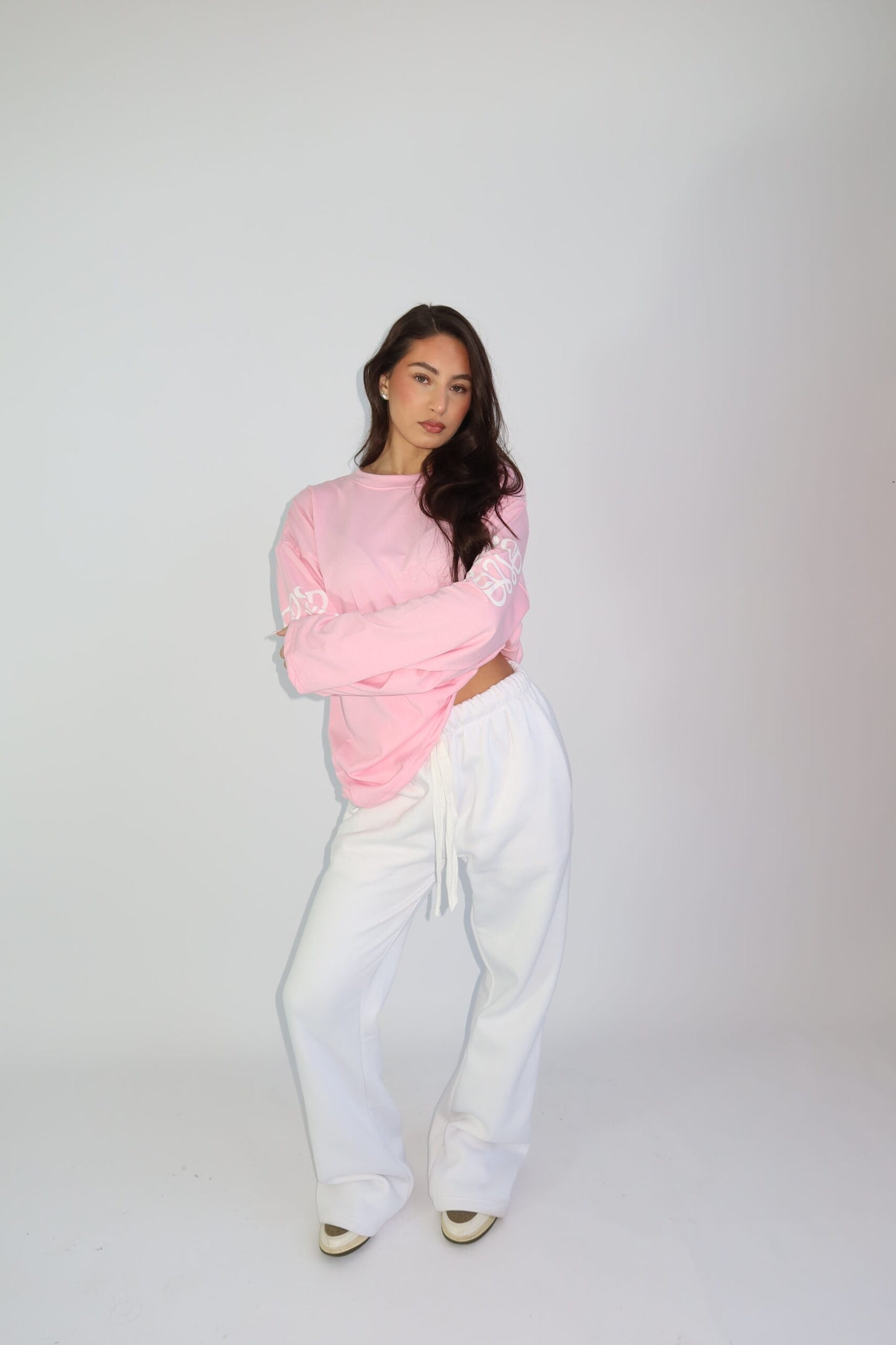 Priority monogram longsleeve -roze