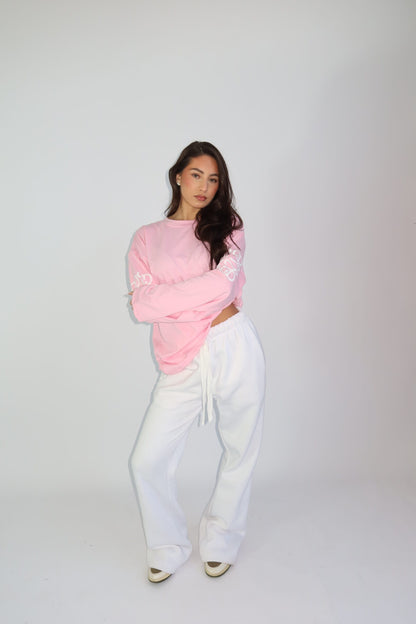 Priority monogram longsleeve -roze