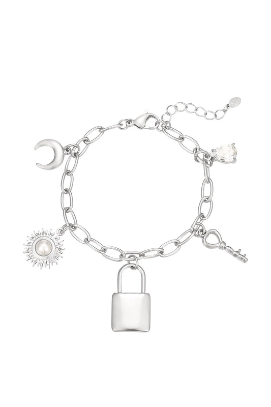 Key to my heart armband - zilver