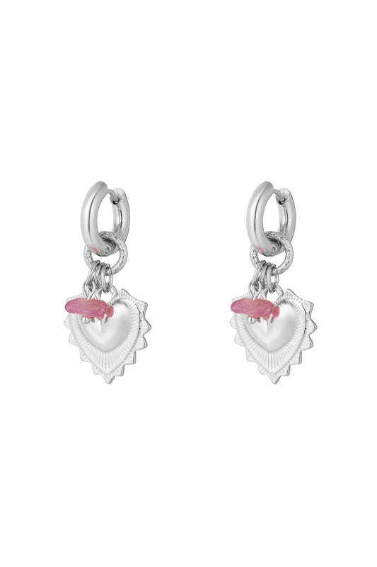 Oorbellen bold heart - zilver