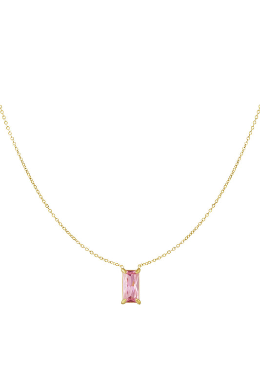 Sleek sparkle ketting - roze & goud