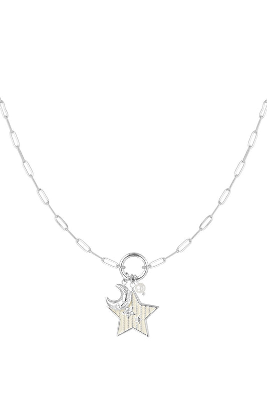 Bedelketting starry nights -zilver