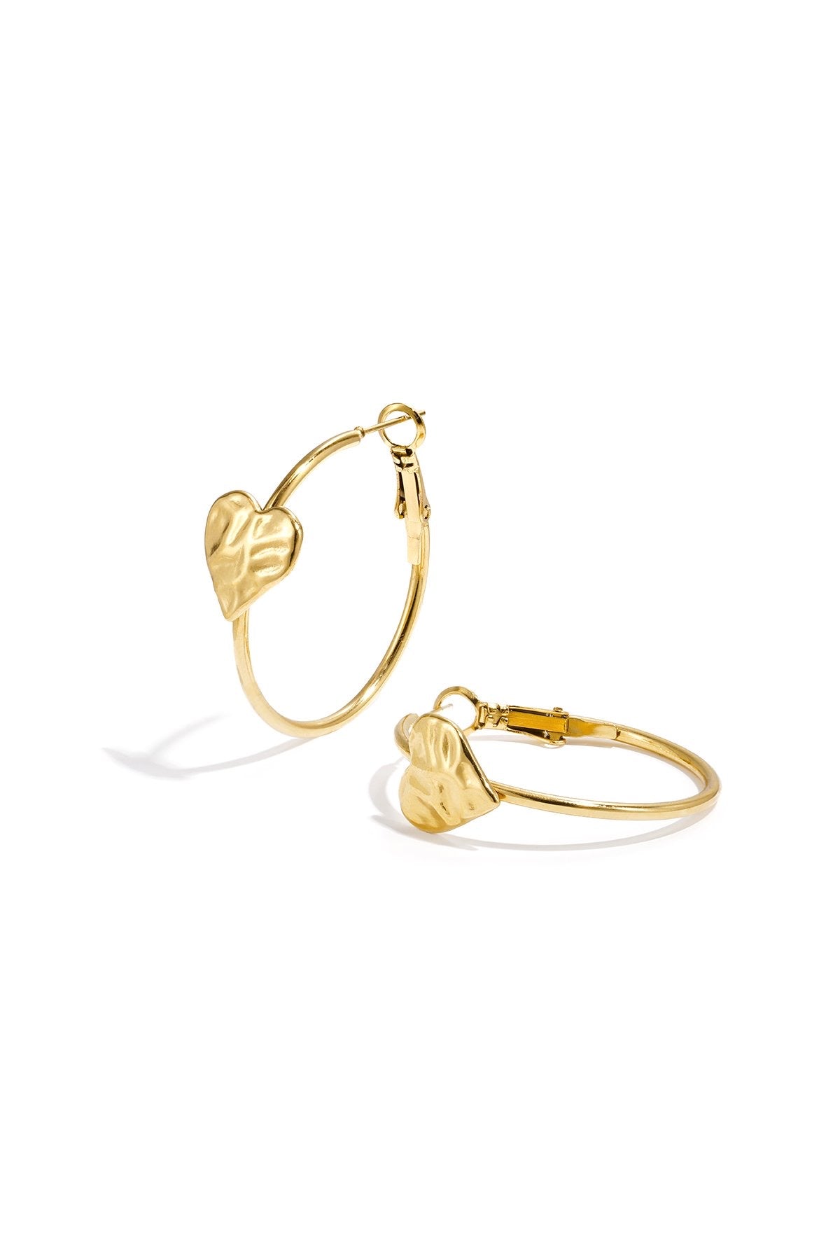 Creolen met hart -goud