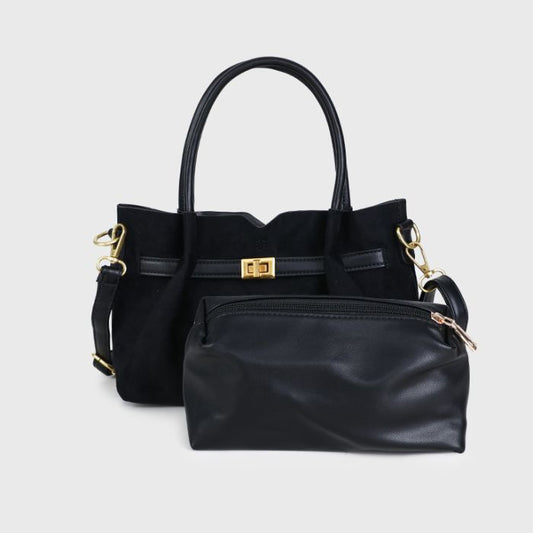 Olive bag met etui -black