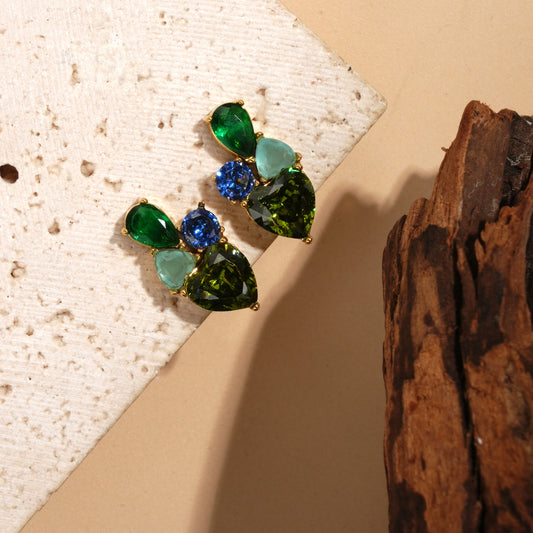 Oorknopjes -groen/blauw