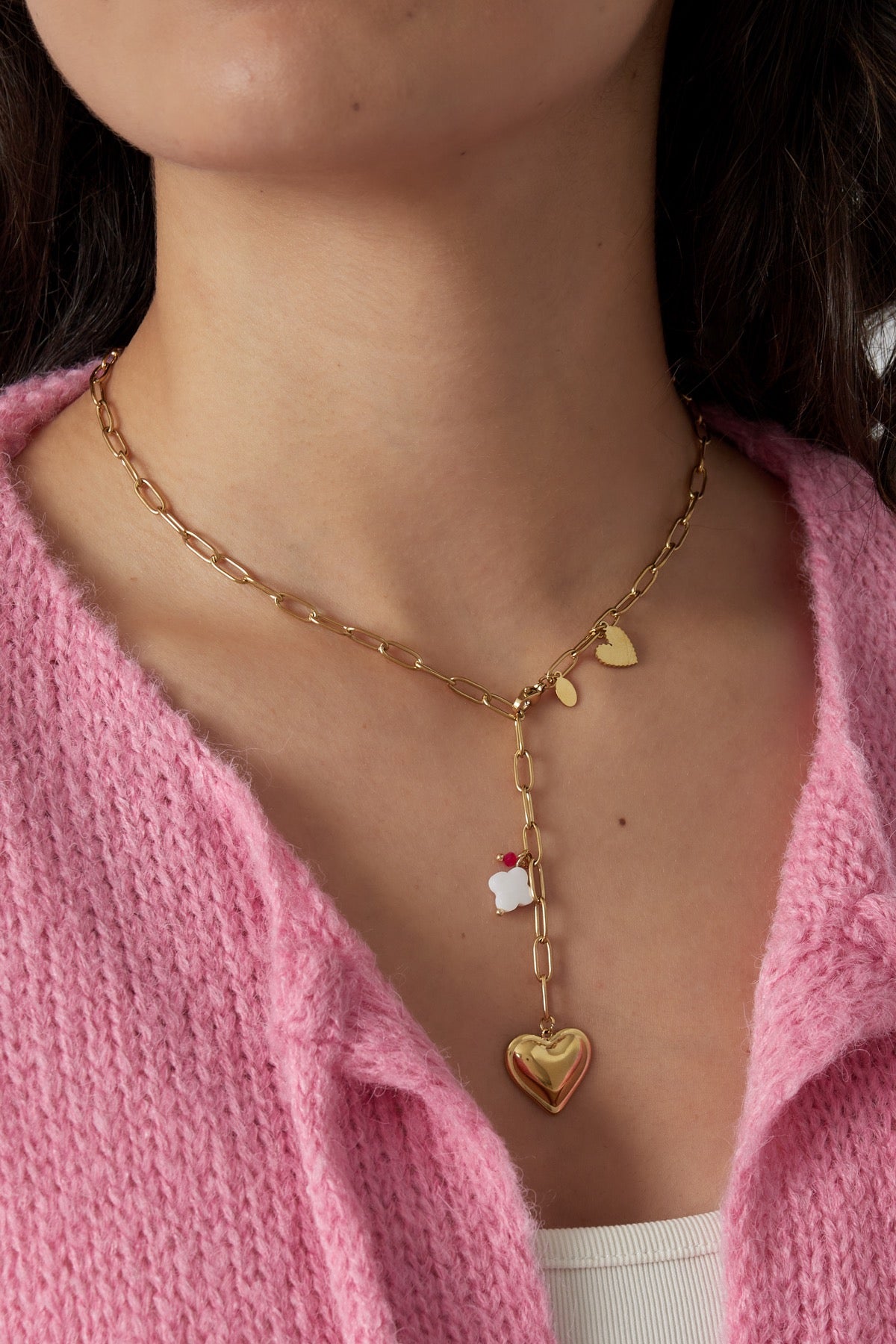 Ketting clover to my heart - Goud