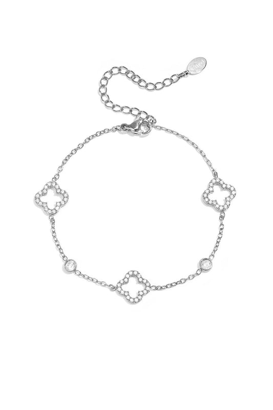 Armband met belegde klavers -zilver