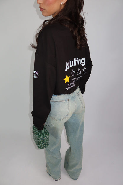 LONGSLEEVE ‘WOULD NOT RECOMMEND’ – zwart