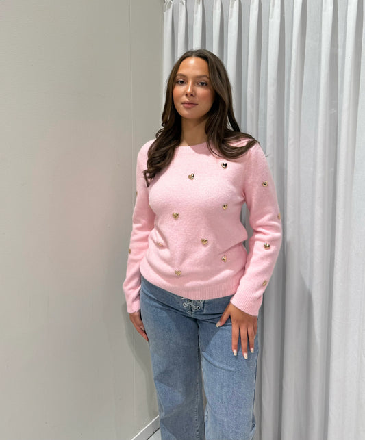 Heart sweater -pink