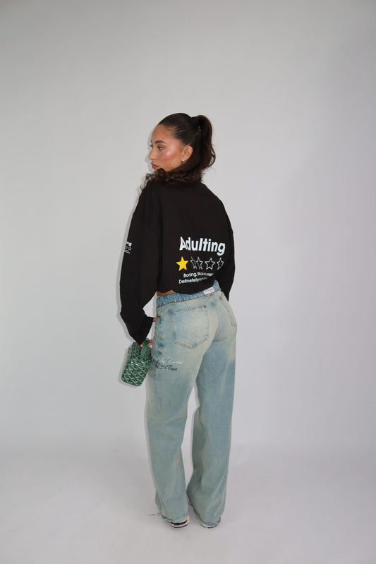 LONGSLEEVE ‘WOULD NOT RECOMMEND’ – zwart