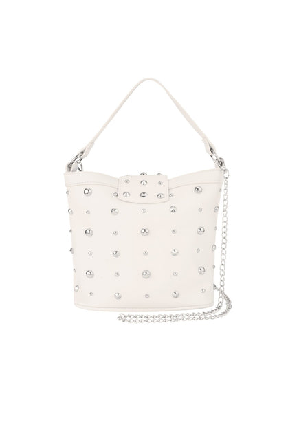 Geometrisch punk pu tas -wit