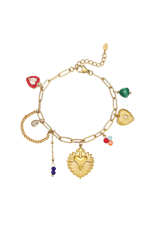 Colorful joy armband - Goud kleur