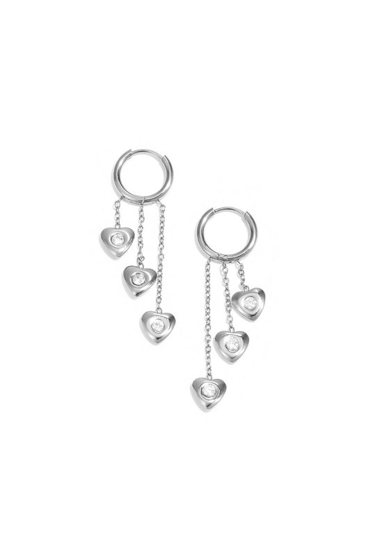 Oorbellen met hartjesdetail -zilver