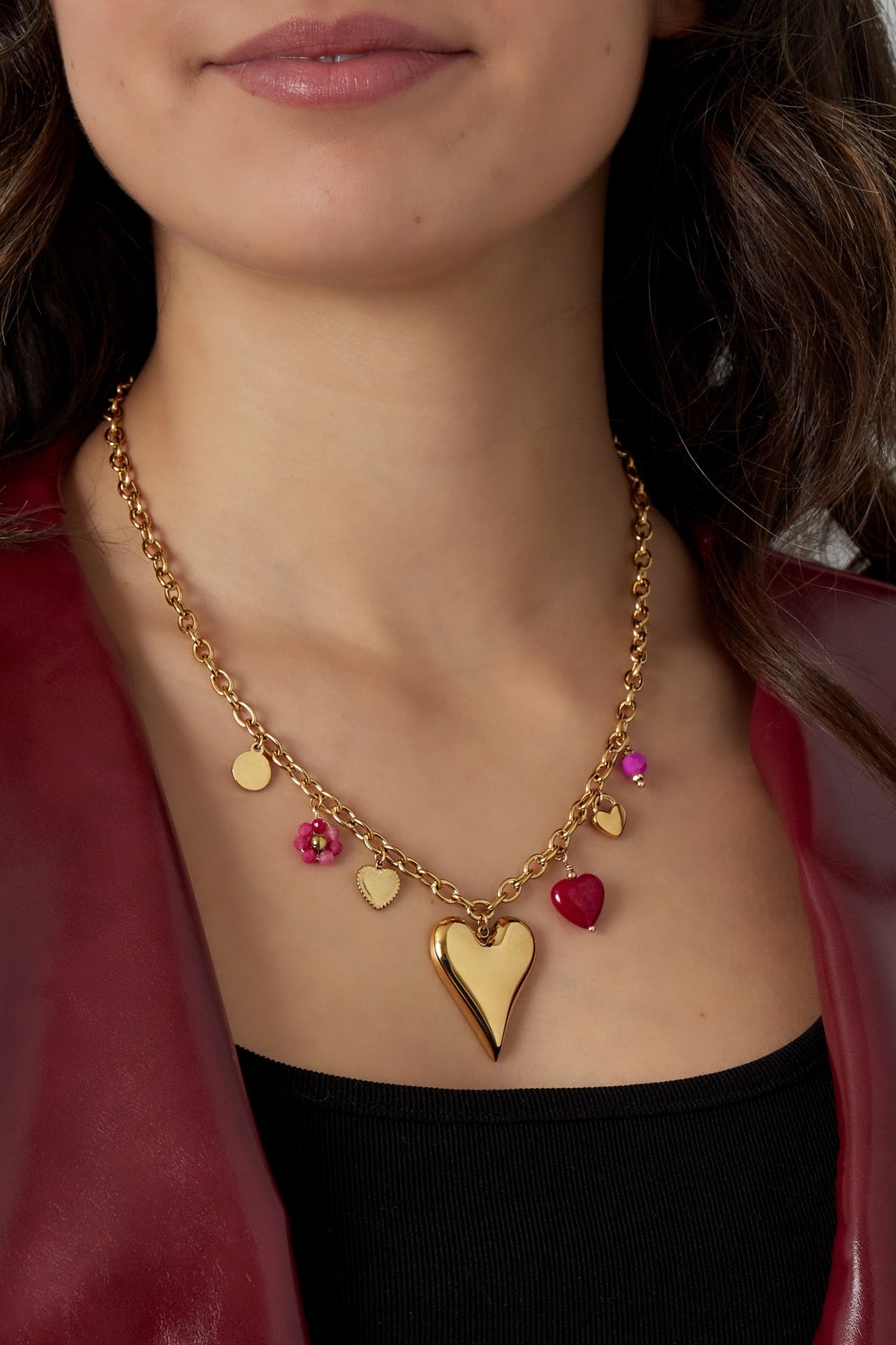 Bedelketting charm & chill - Fuchsia