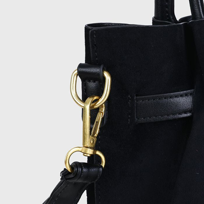 Olive bag met etui -black