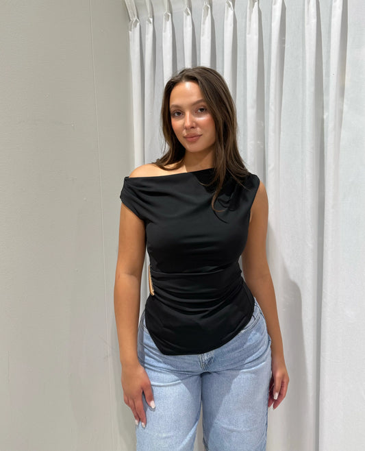 Lina top -zwart