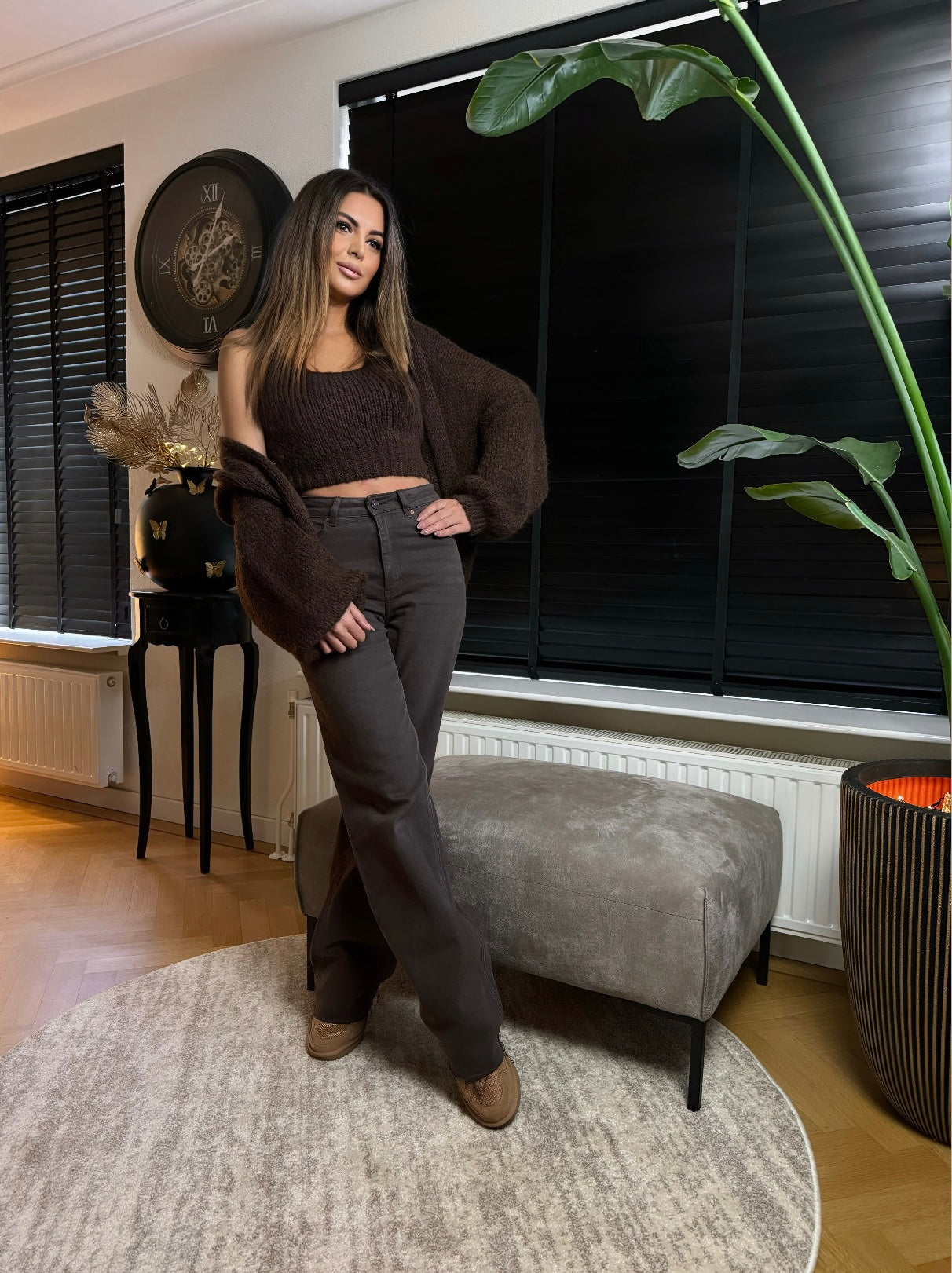 Finn top + vest -brown