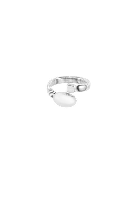 Funky dot ring - Zilver kleur