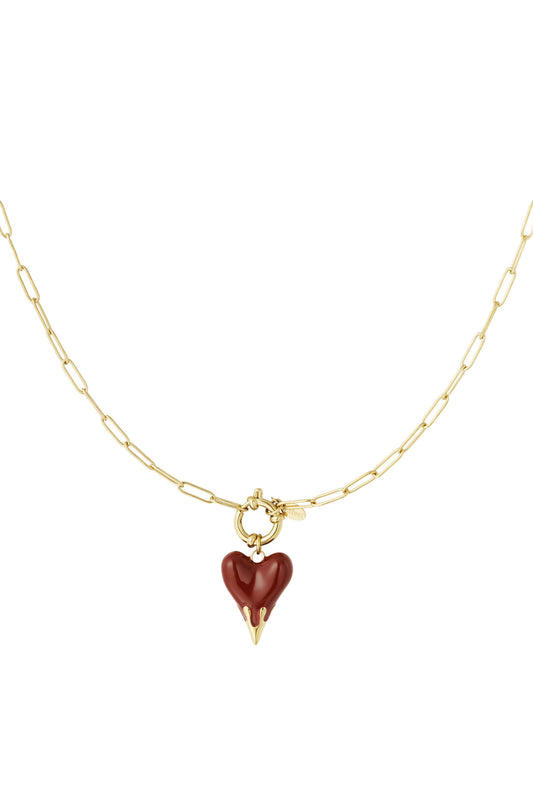 Bedelketting heart on fire - Goud