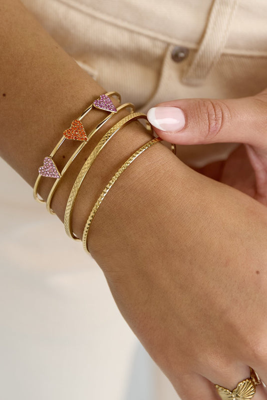 Bangel met strass harten