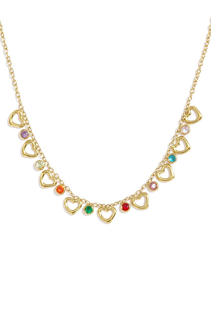 Hangerketting met hartjes -goud