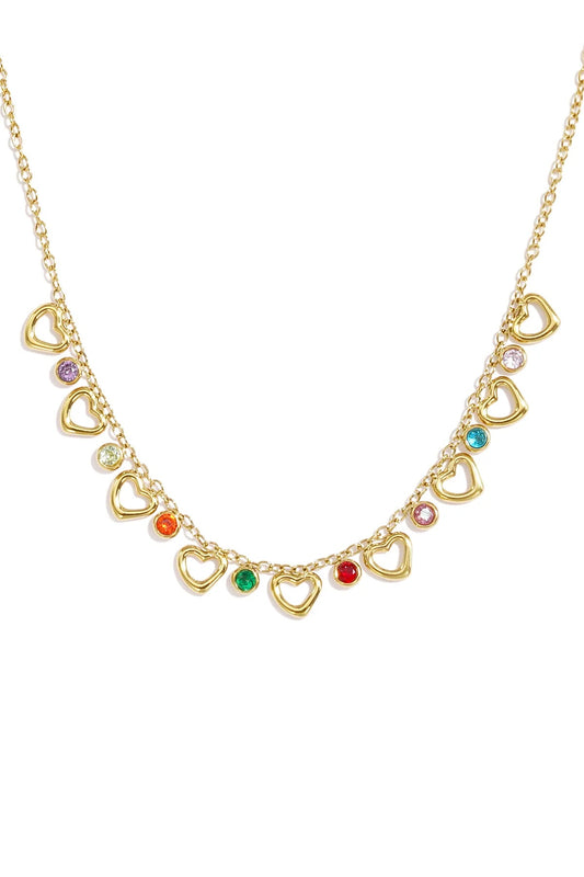 Hangerketting met hartjes -goud