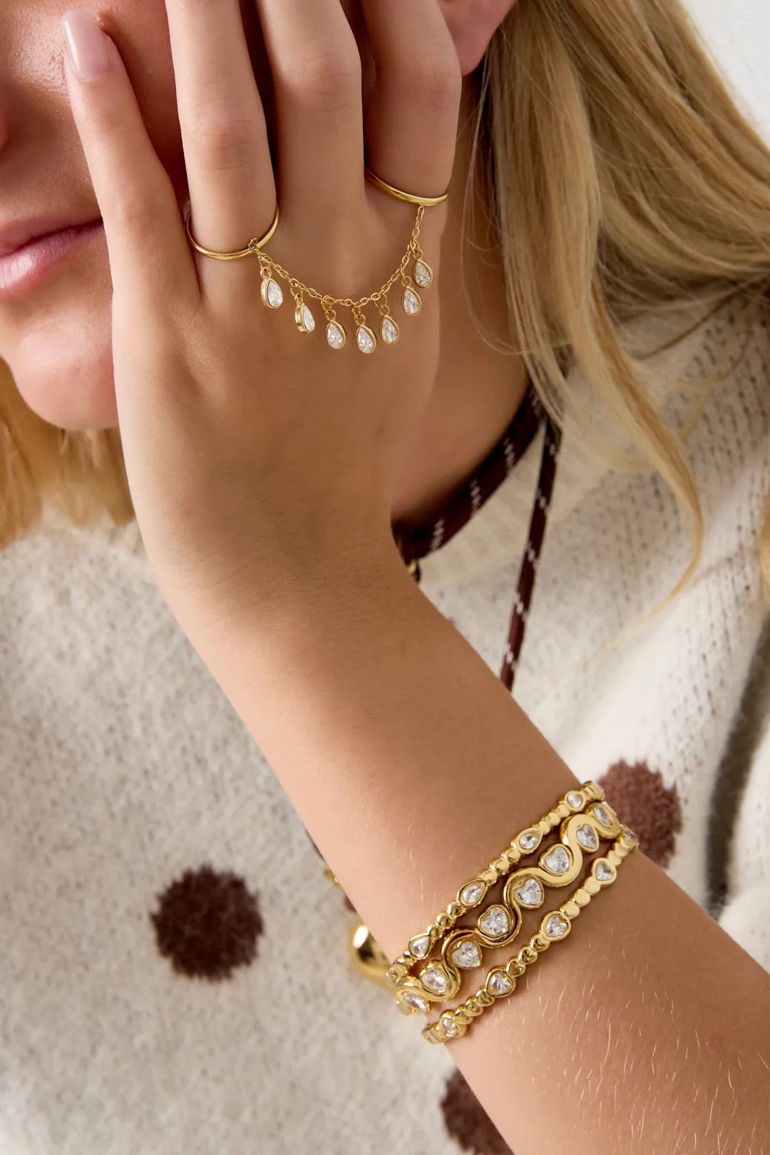 Armband met hartjes -transparant
