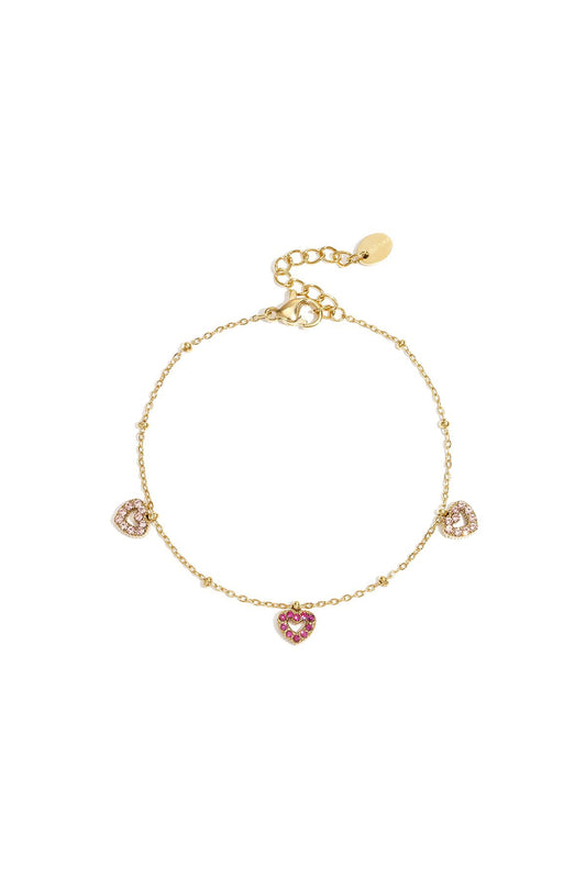 Armband met roze steentjes