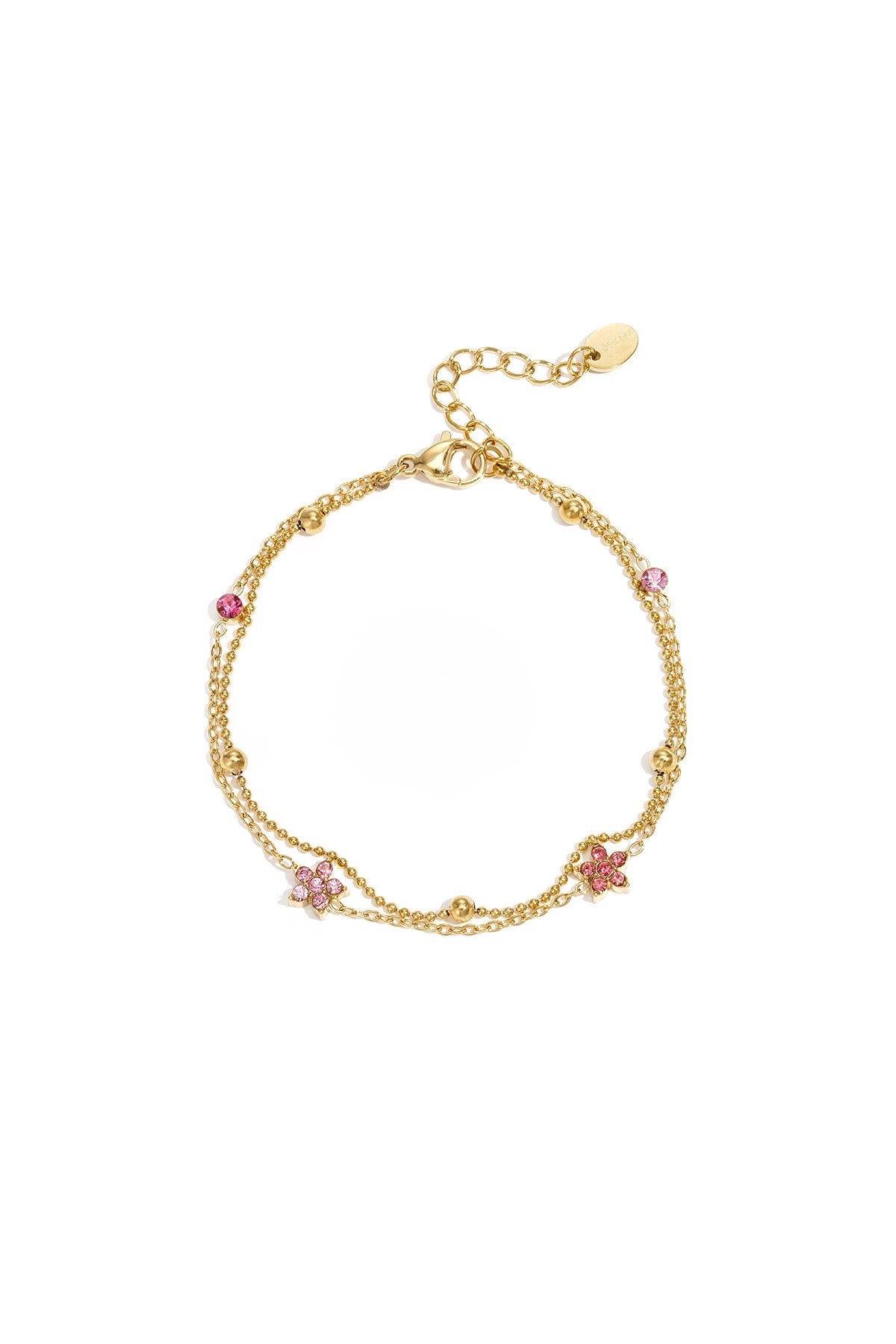 Armband met gekleurde belegde steentjes