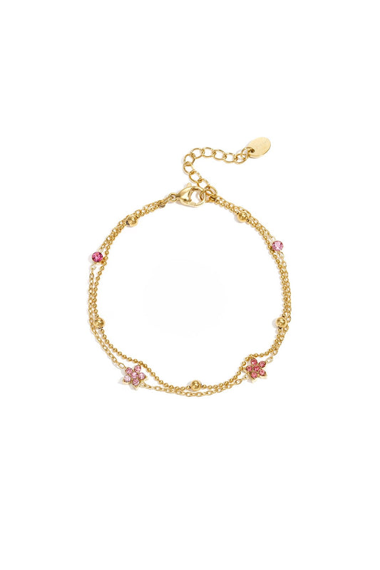 Armband met gekleurde belegde steentjes