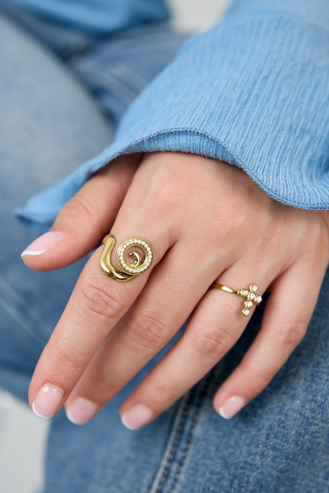 Statement ring spiraalschelp -verstelbaar