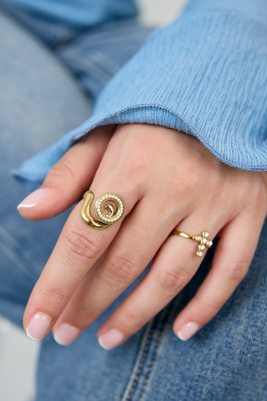 Statement ring spiraalschelp -verstelbaar