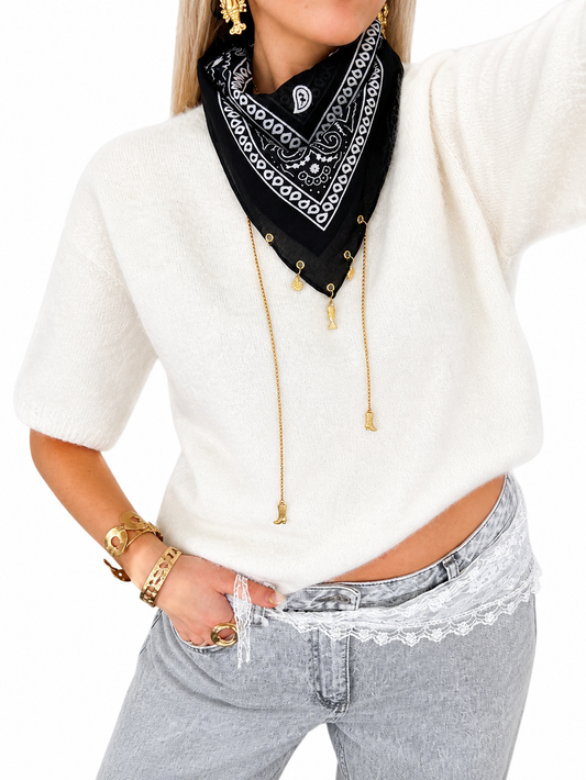 Charm bandana scarf -zwart