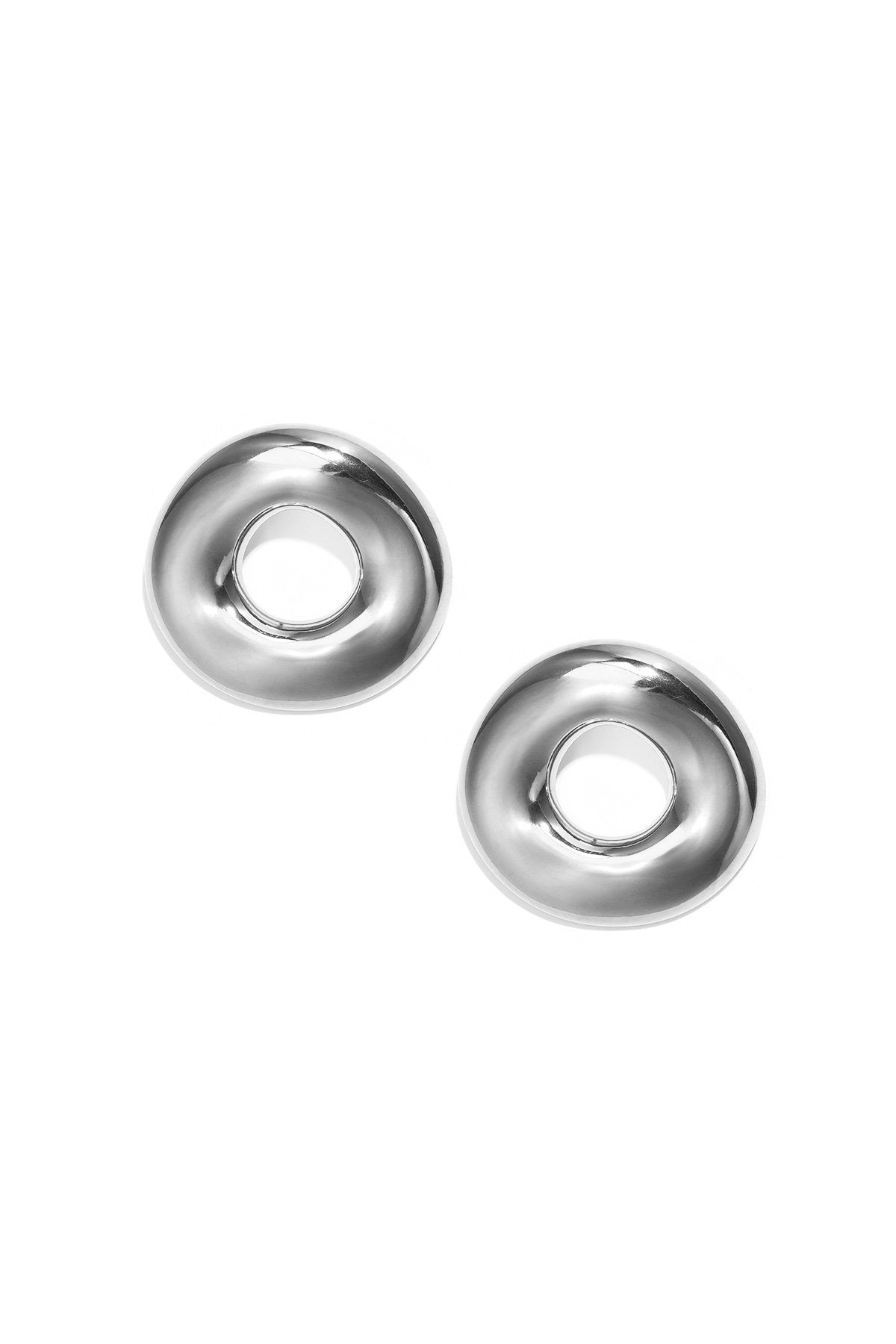 Statement oorbellen in donutvorm -zilver