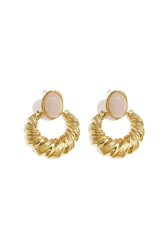 Oorknopjes met onregelmatige vorm -beige