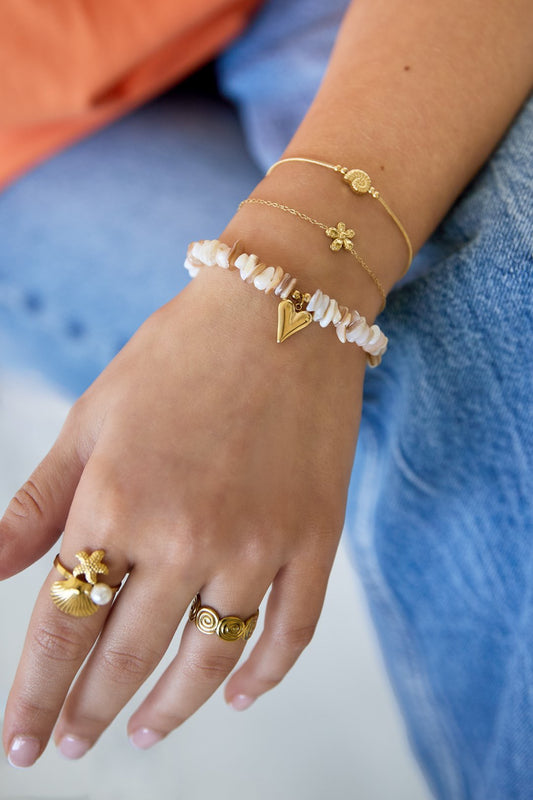 Armband met stenen kralen -gebroken wir