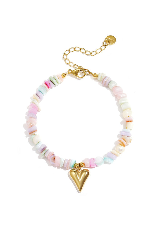 Armband met stenen kralen -gemengde kleur