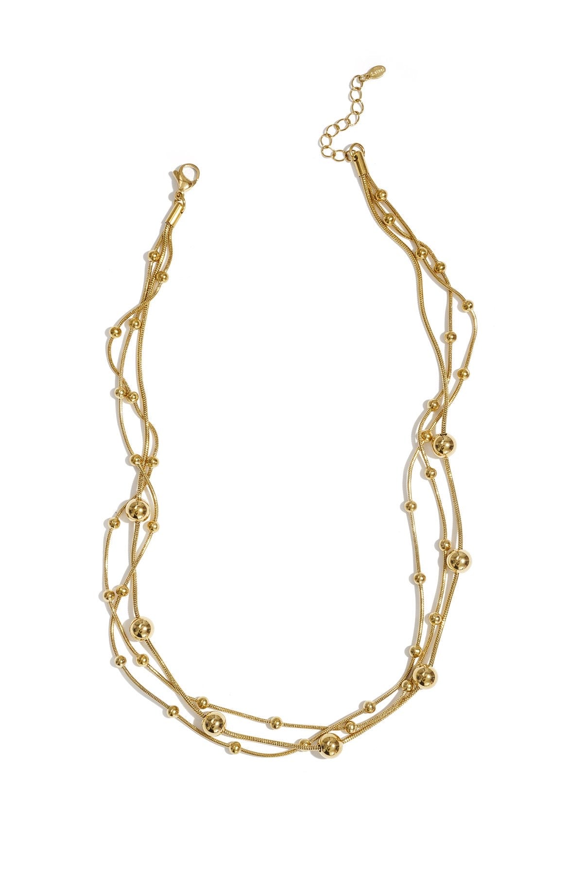 Ketting met lagen en polkadots -goud