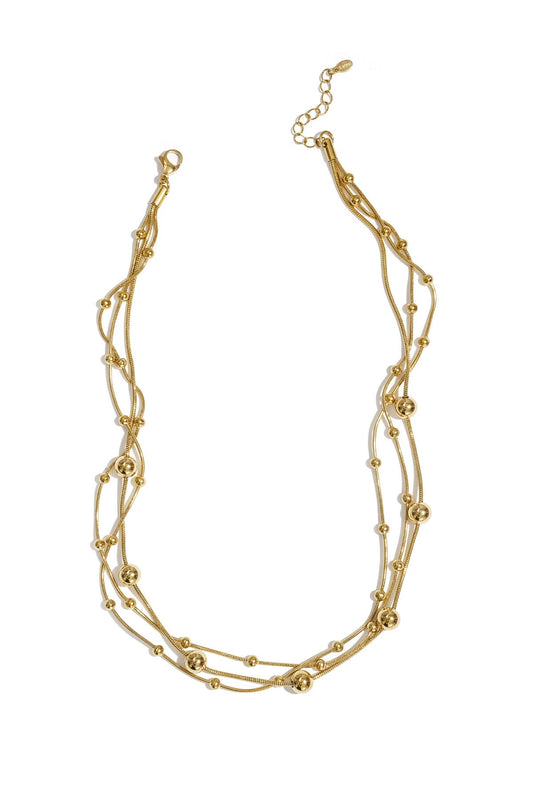 Ketting met lagen en polkadots -goud