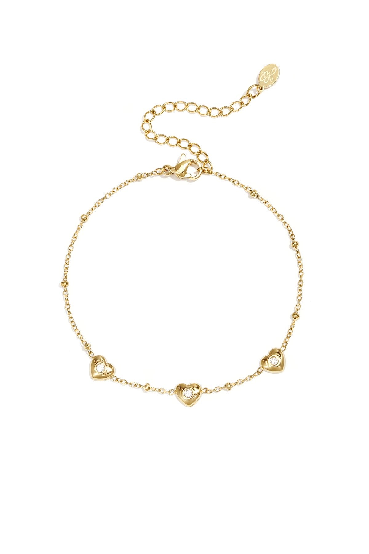 Bedelarmband met hartje -goud