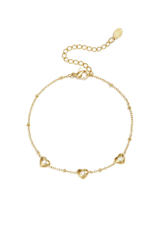 Bedelarmband met hartje -goud