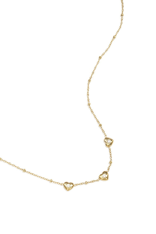 Bedelketting met hartje -goud